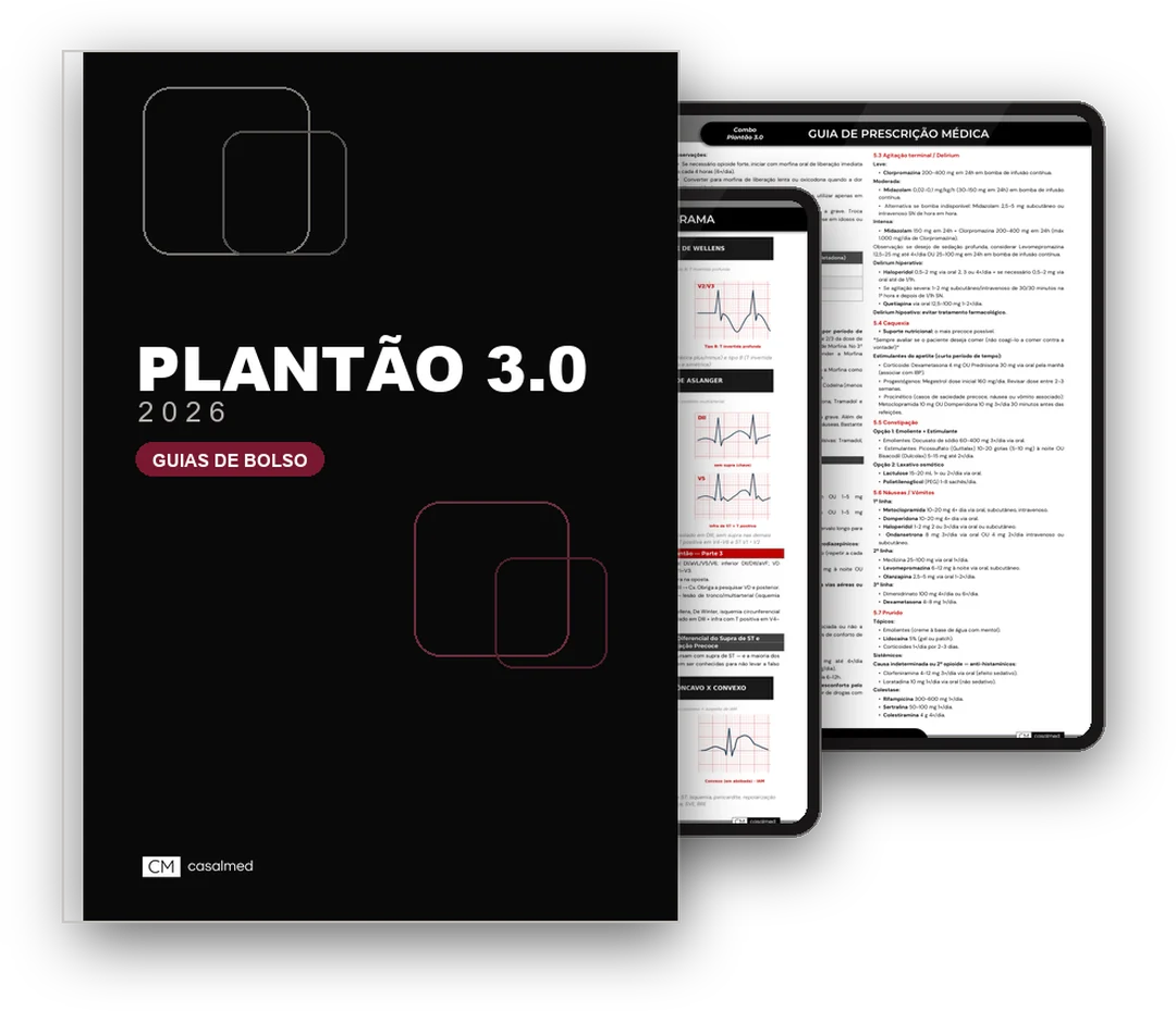 Livro de bolso do Plantão com dois tablets atrás